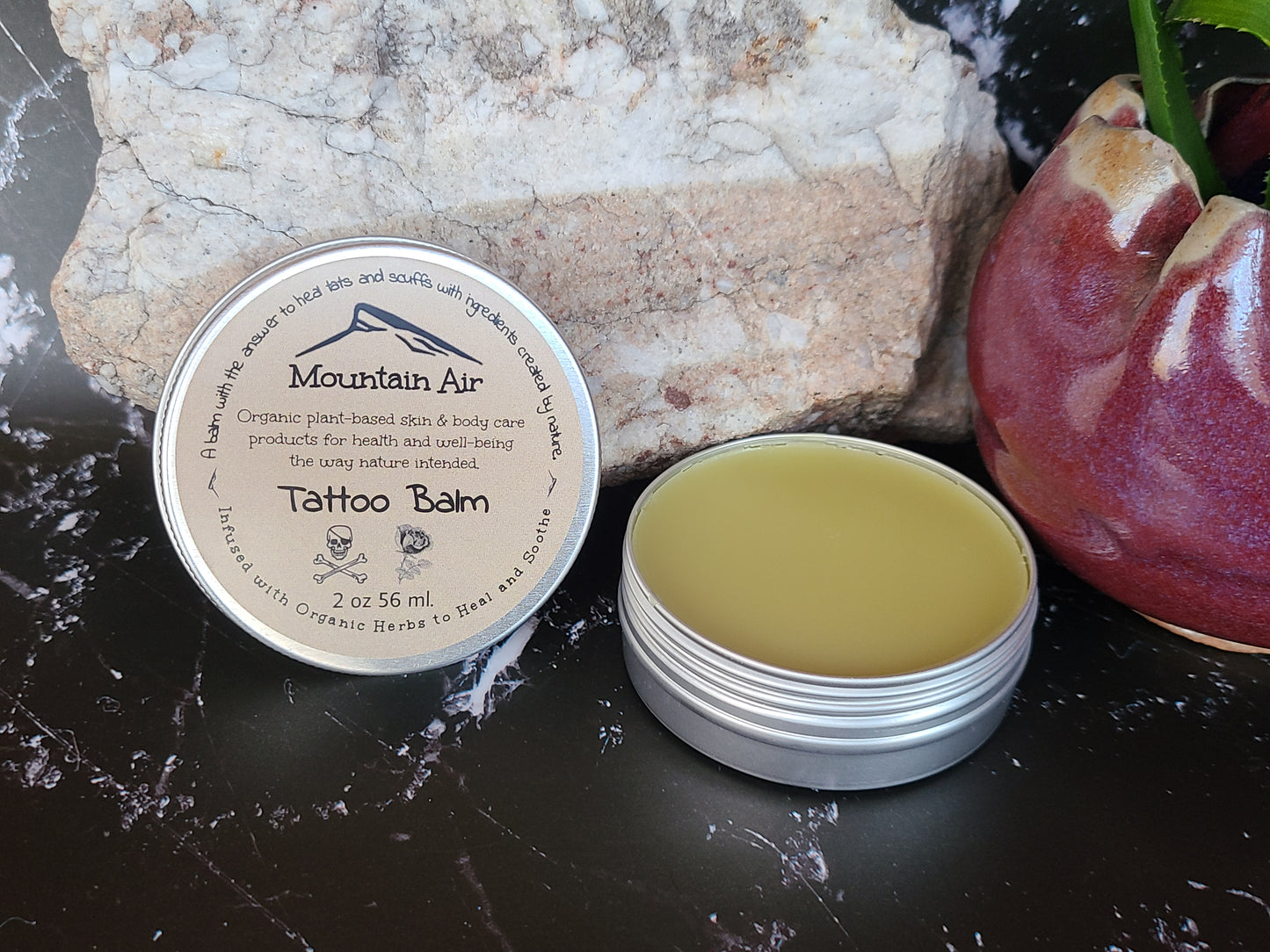 Organic Tattoo Balm, Healing Balm, Heals New Tattoos and Brightens Old Tattoos