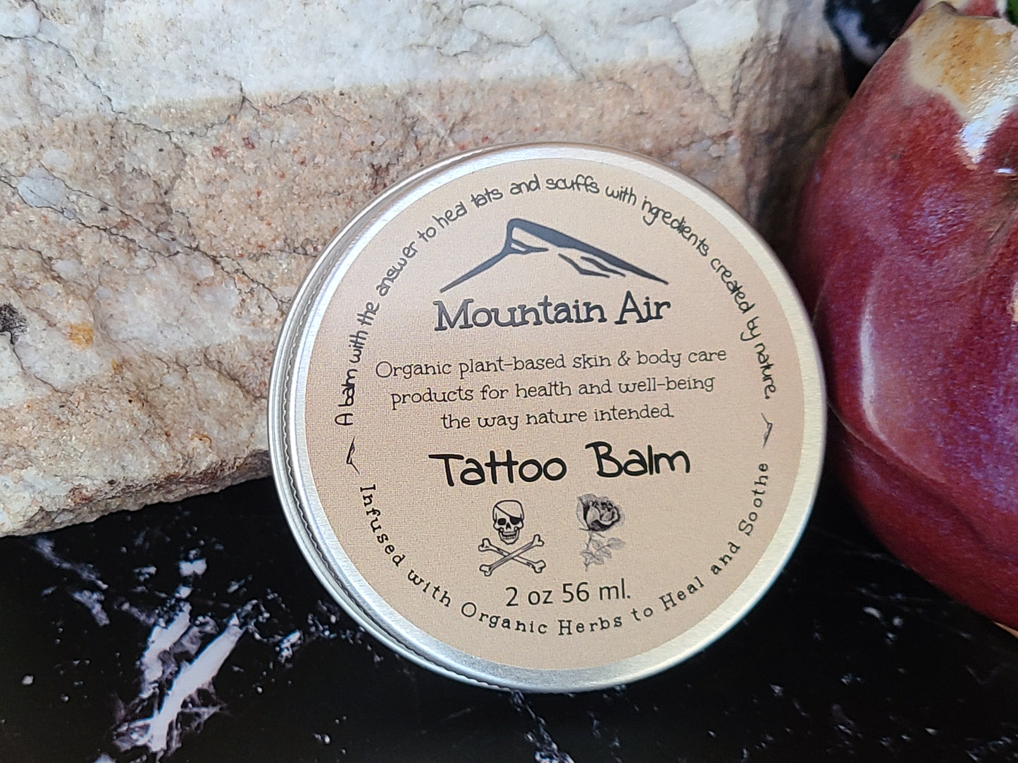 Organic Tattoo Balm, Healing Balm, Heals New Tattoos and Brightens Old Tattoos