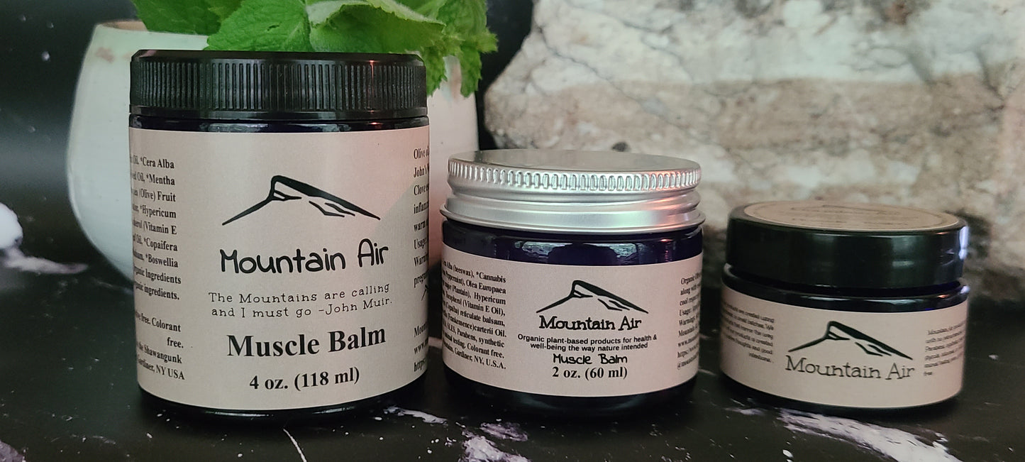 Muscle Balm, Organic, Sore Muscle Rub, Aches, Bruising, Gift, Arthritis Rub, Anti-inflammatory, Sustainable, Responsibly Sourced