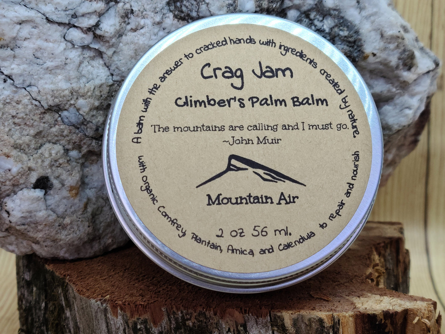 Crag Jam Climber's Palm Balm, Organic, Repair, Weight Lifting, Gardening, Moisturizes, Protects, Foot Balm, Working Hands, Sustainable